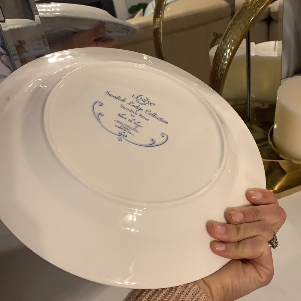 Lenox Swedish Lodge Swedish rose dinner plate blue - Picture 4 of 9